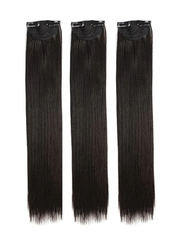 3pcs/set Clip in Hair Extensions Synthetic Hairpieces 20inch Thick Long Straight Clip in on Hair Extensions for Women Girls
