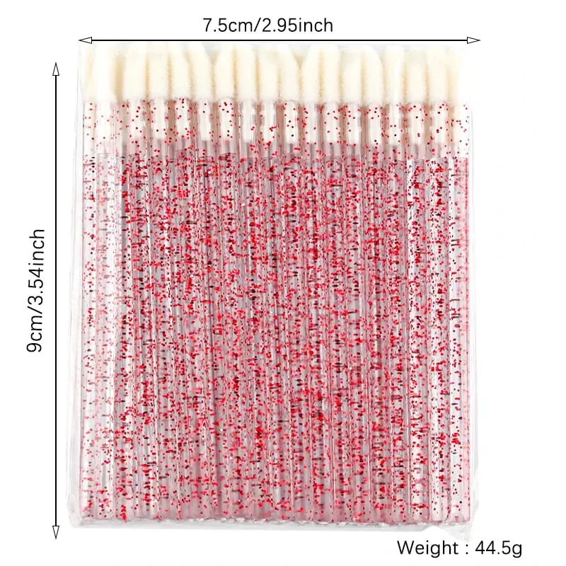 Hot Sale 50 Pcs Crystal Lip Brush Removing Cleaning Mascara Applicator Makeup Lip Brushes for Eyelash Extension Tools maquillaje — image 3