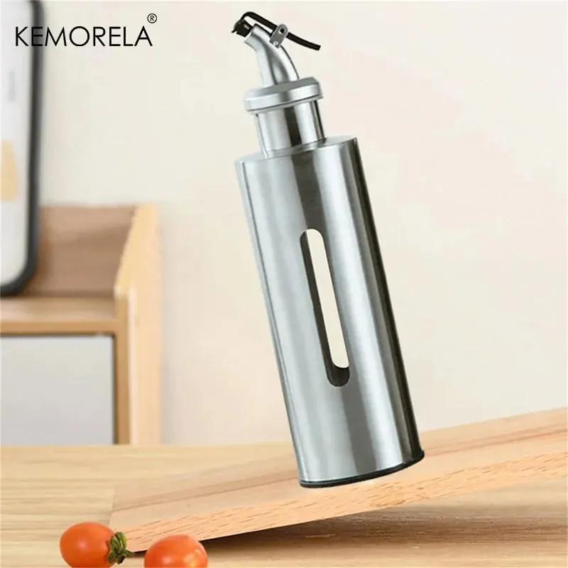 1PCS Kitchen Olive Oil Bottle Plastic Container Stainless Steel Bottle Body Pot Jar Pro Vinegar Sauce Holder Cooking Dispenser — image 1