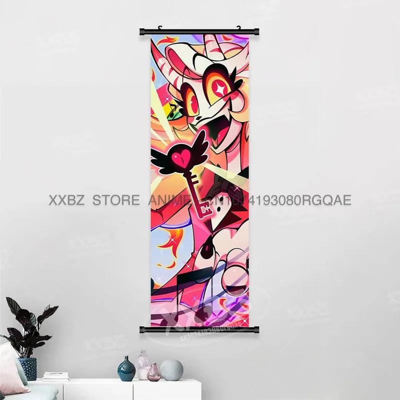 Simple Black Comedy Hazbin Hotel Home Decoration Hanging Painting Cartoon Wall Artwork Scrolls Picture Room Canvas Print Posters — image 21