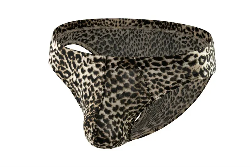Sexy Men's Briefs Underwear Leopard Pattern Low Waist Soft Slip Briefs Lingerie Underpants Pouch Tangas Sexis De Hombre — image 24