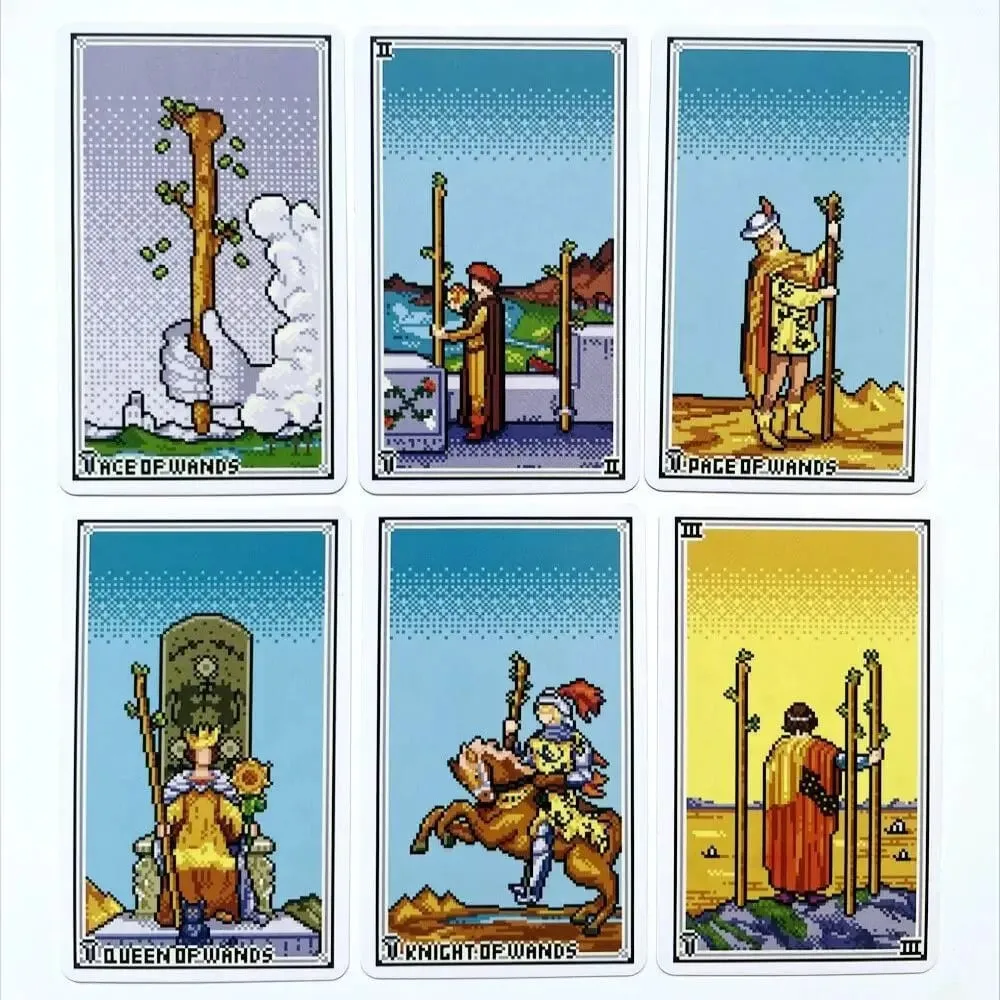 Pixel Tarot 78-Card Deck In English for Art Collection Family Friends Holiday Gift Festival Interesting Board Games Party — image 3