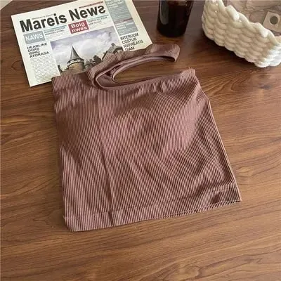 Knitted Binder Chest Woman Tank Tops Spaghetti Strap Corset Crop Camis With Built in Bras Korean Fashion Woman Tanks Camisole — image 42