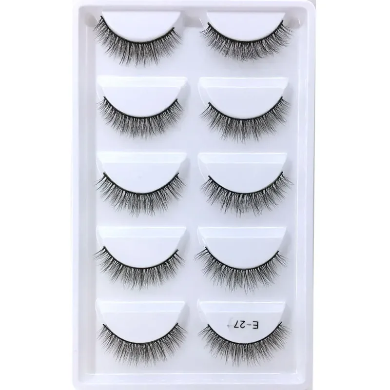 5Pairs 3D Handmade Fake Eyelashes Natural Long Thick Daily Makeup Thick Cross Eyelashes Eye Lashes — image 21