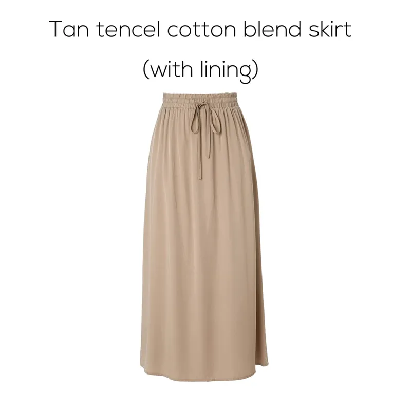 AP 2025 Spring and Summer Women Turn-down Collar Tee Soft Lady Cotton Blend Skirt Comfortable Casual — image 17