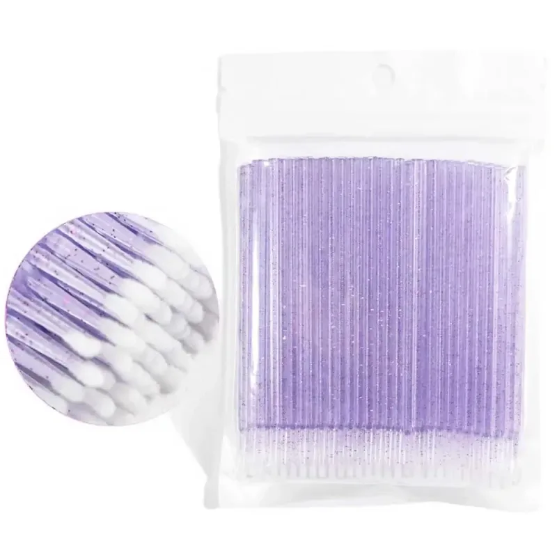 100PCS Micro Swab Applicator Eyelash Cleaning Brush Lash Extension Micro Brushes Cotton Swab Individual Eyelashes Removing Tool — image 14