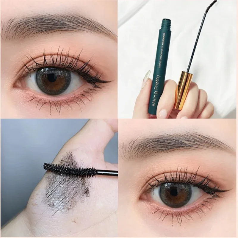 New Rimels Mascara Makeup 3D Fiber Lashes Natural Waterproof Thick Eyelash Black Mascara Curling Make up Eye Makeup Purple Blue — image 8