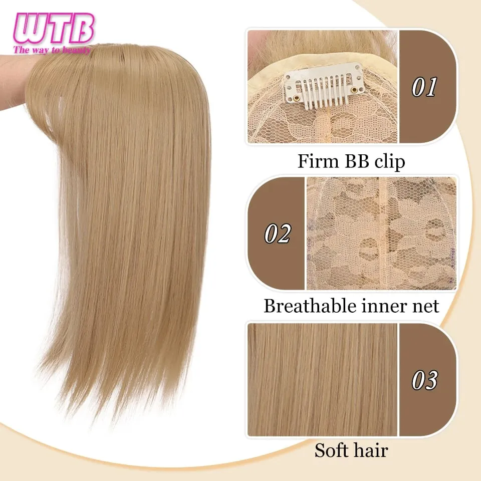 Synthetic Topper Clip In Hair Extensions with Bangs for Women Increase The Amount Of Hair On The Top Of The Head Cover The White — image 5