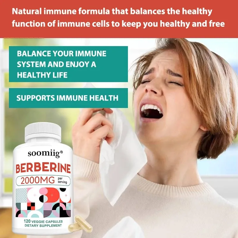 Berberine Capsules 2000mg Supports Heart Health Immune System Digestion Health Balance Blood Pressure and Healthy Cholesterol — image 3