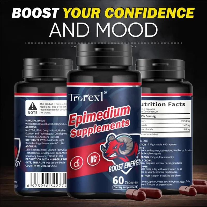 Men Sports Nutrition Epimedium Supplement for Enhance Endurance Enlargement Fatigue Resistance