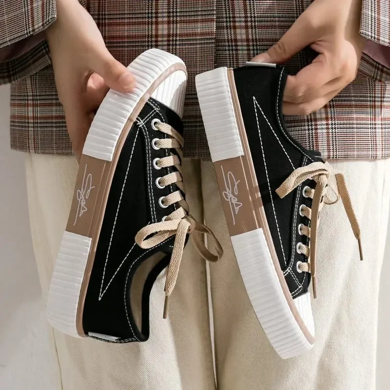 Trend Men's Canvas Shoes Flats Vulcanized Shoes for Men 2024 Spring Summer Comfortable Causal Sneakers Fashion Couple Walk Shoes — image 4