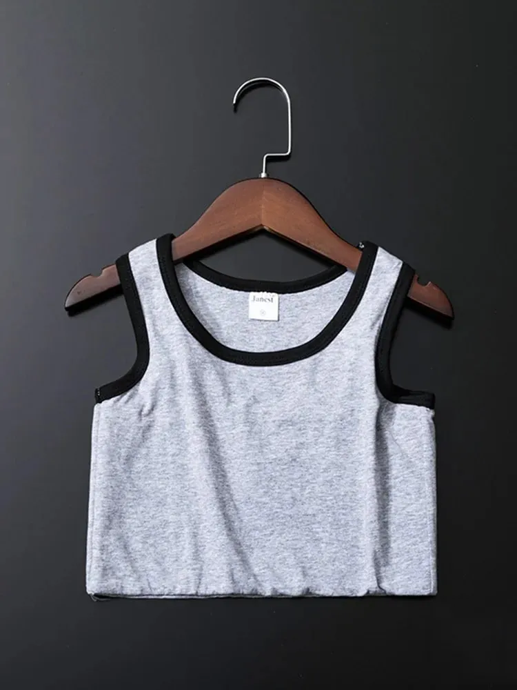 Bandaged chest clip vest top breathable elastic chest clip vest women's tight elastic vest