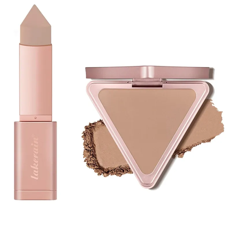 2pcs Matte Bronzer Setting Palette Setting Powder Cream Bronzer Stick For Face Contour Shading RLong Lasting Makeup Effect Water — image 8