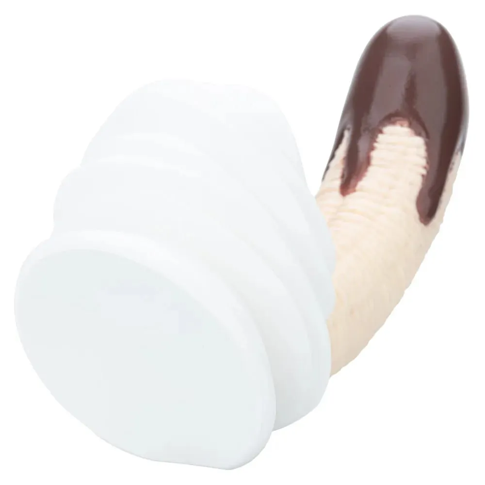 Banana Sundae Silikondildo mit starkem Saugnapf, cremefarbenes und Kirschdesign, drei Größen, Sexspielzeug aus lebensmittelechtem Silikon für Unisex — image 5