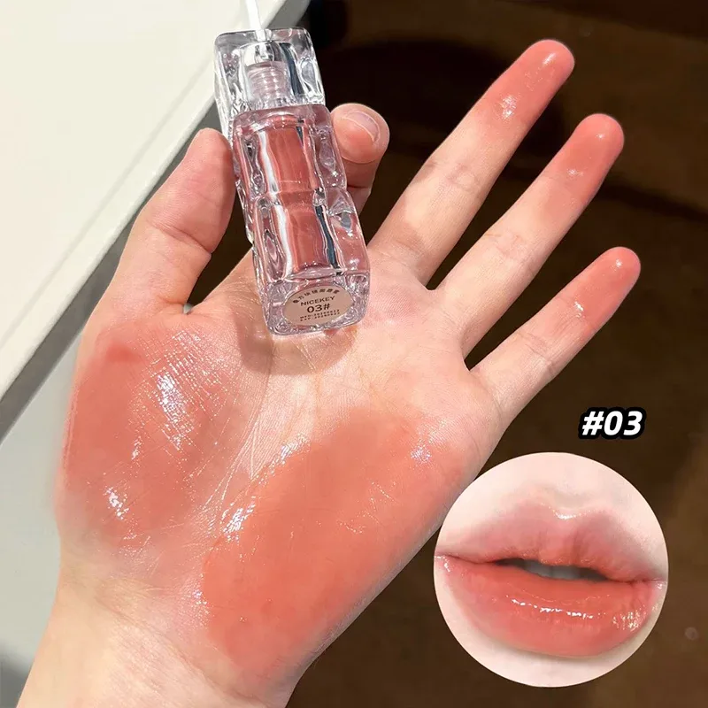Watery Mirror Lip Gloss Lasting Moisturizing Easy Wearing Water Glass Lip Glaze Hydrating Sexy Red Lip Tint Cosmetics — image 10