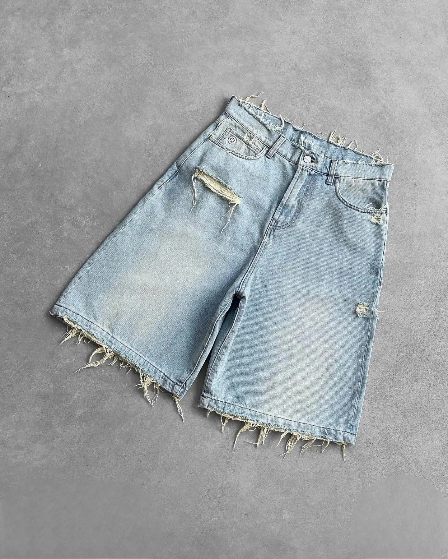 Straight Jeans Distressed Men Jean Ripped Holes Washed Denim Pants Ankle Length Loose Solid Zipper Fly Pockets Casual 2025 — image 10