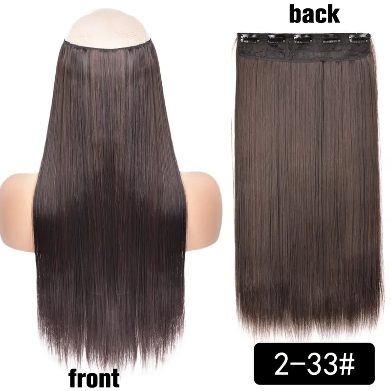 Long Straight Curly One Piece 5clips Clip-in Extensions 22Inch Heat Resistant Hairstyles Colour Mix Blonde Hair Piece For Women — image 83