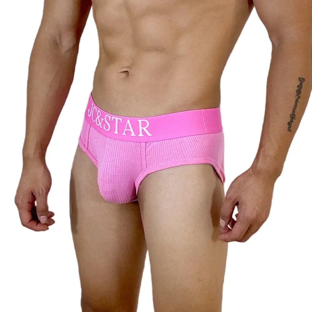 Sous-vêtements athlétiques à coupe haute pour hommes, slips en coton côtelé, confort de sport, Bikini Slip Tanga pour hommes — image 4