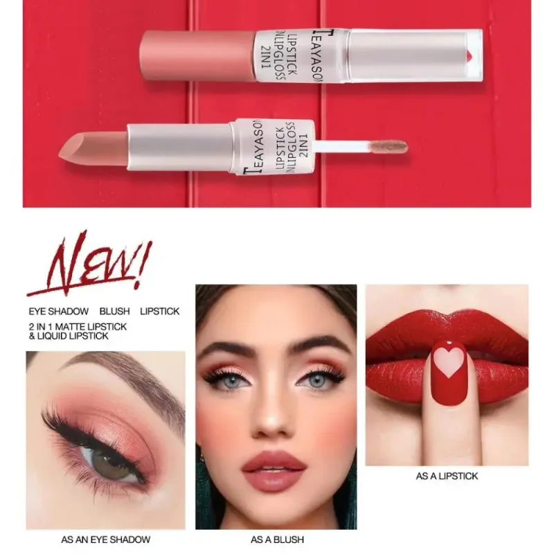 Matte Liquid Lipstick Waterproof Non Transfer Long Wear Pink Lip Gloss Tint Moisturizing Makeup for Women Ladies
