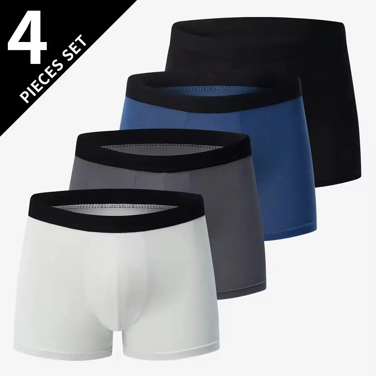4Pcs New 2024 Underwear Male Brand Boxer Men Panties Underpants For Homme Luxury Set Shorts Box Slip Kit — image 1