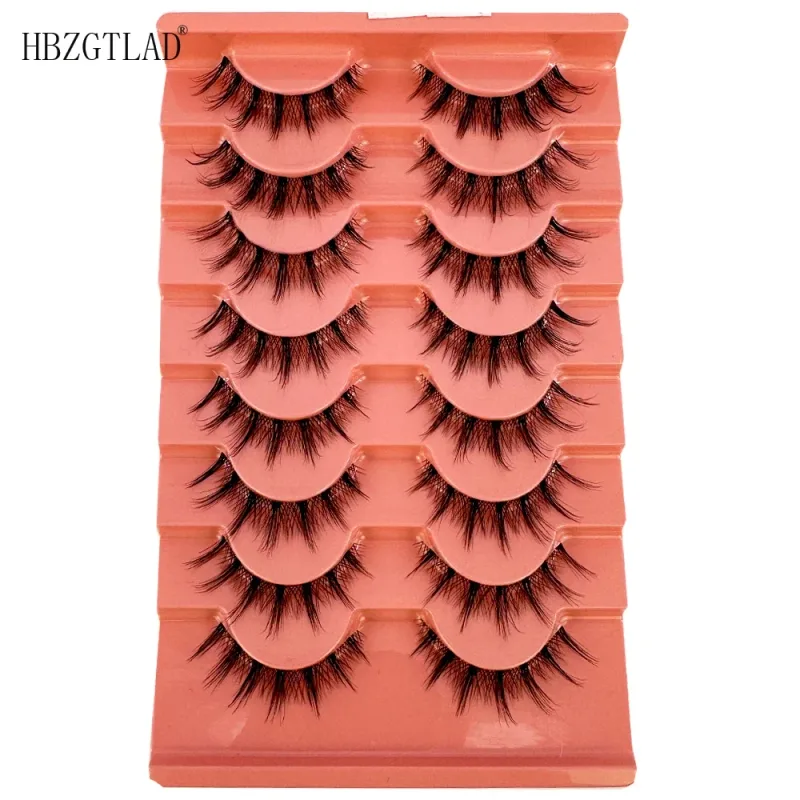7/8PairsCat Eye Eyelashes manga Lashes 3D Clear Band Lashes naturalHalf Lashes End Eye Elongated Mink Eyelashes Fluffy Eyelashes