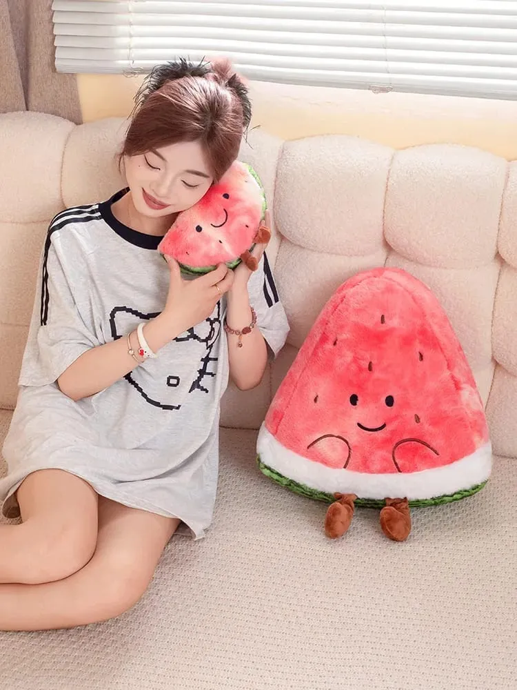 Oreiller en peluche en forme de tranche de pastèque, 23/45cm, visage souriant, mignon, triangulaire, Fruit rouge, coussin avec jambes, décoration en peluche, cadeau — image 7