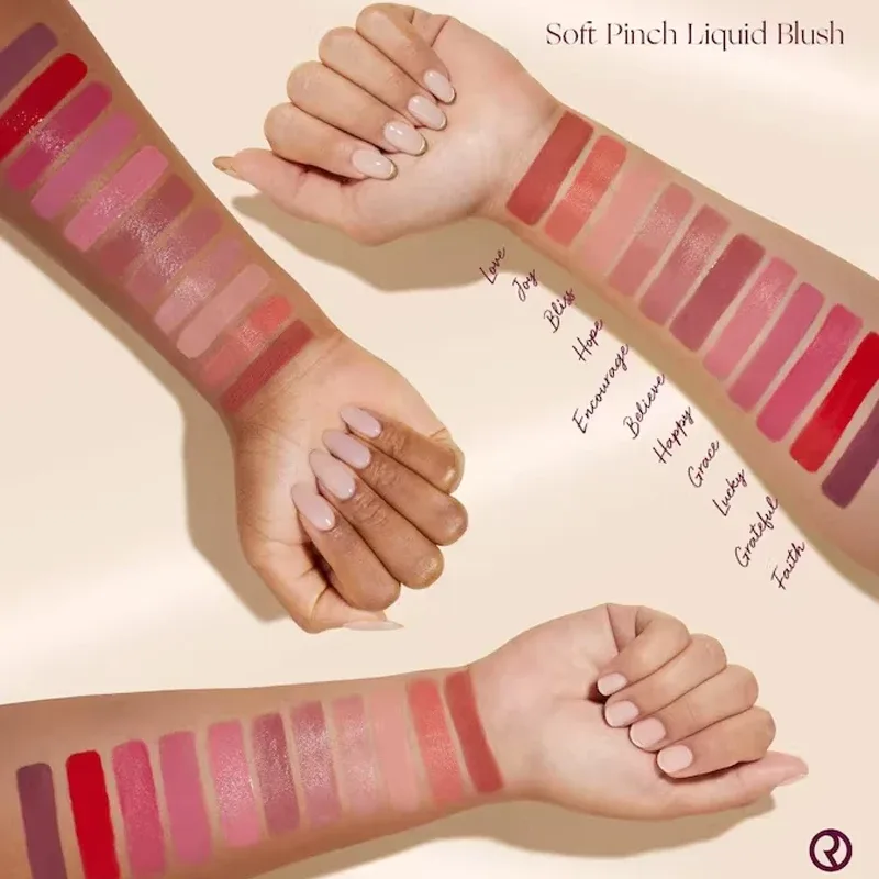Rare Beauty Lip Gloss Waterproof Non-Stick Cup Lip Glaze Beam Smudge Proof Not Fade Matte Mashed Potato Bliss Happy Joy Blusher — image 4