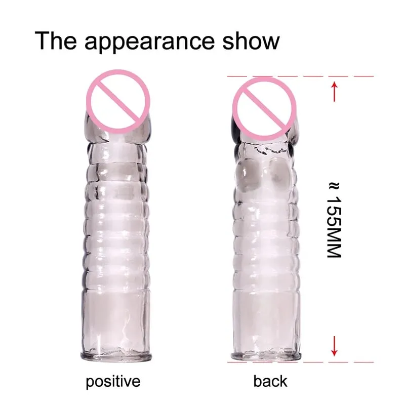 Penis Extender Cock Rings Delay Ejaculation Reusable Penis Condoms Dick Sleeve Silicone Glans Vagina Massager Sex Toys For Men — image 5