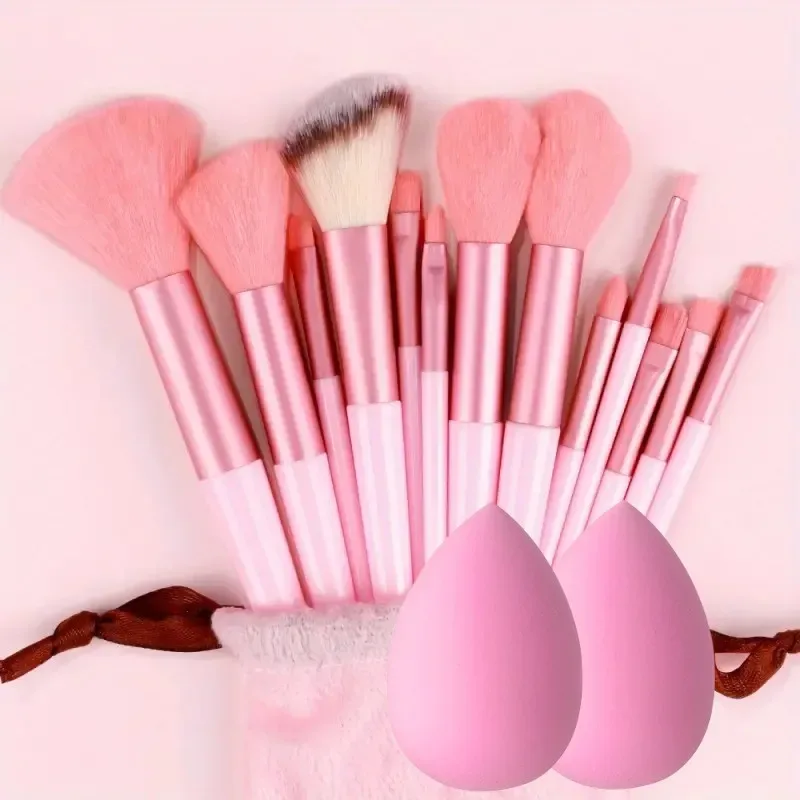 13Pcs Soft Fluffy Makeup Brushes Set for Cosmetics Foundation Blush Powder Eyeshadow Kabuki Blending with Makeup Sponge Egg