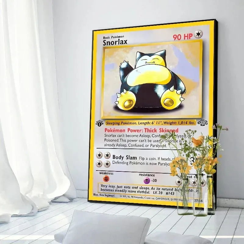 Pokemon Basis Set 1996 Jaar Engels Kaarten Shining Canvas Painting Poster Print Watercolor Wall Art Picture Home Decor Gifts — image 19
