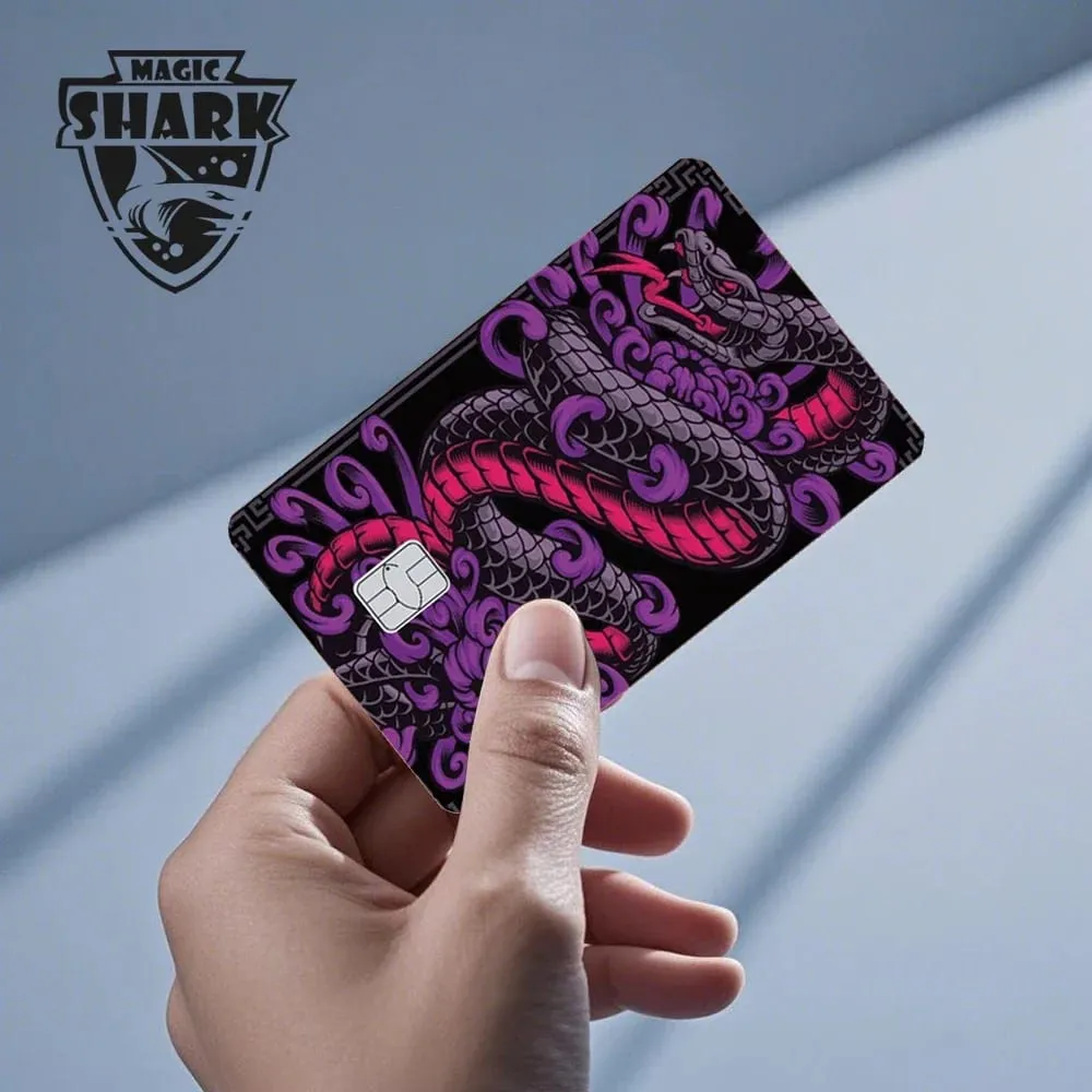 Magic Shark Dog Meme Hunter Snake Stonks 3M Matte PVC Front Sticker Film Cover Skin for Bank Debit Credit Card — image 2