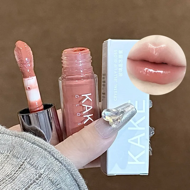 Mirror Liquid Lipstick Moisturizing Jelly Brown Water Light Lip Glaze Sexy Lip Gloss Long Lasting Nude Lip Tint Makeup Cosmetics