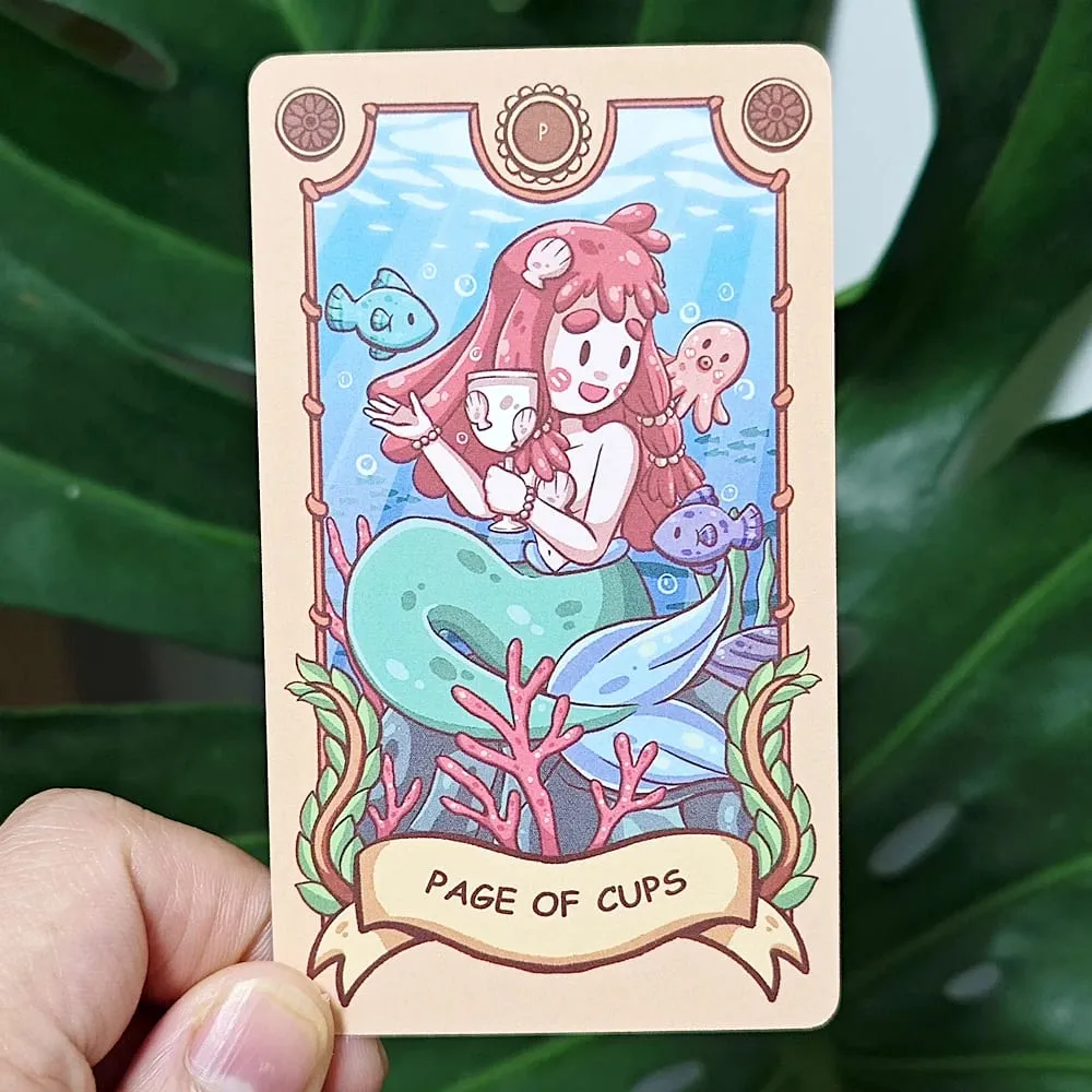 Jeu de Tarot de voyage joyeux 10.3x6cm, système Rider-waite, jeu de Tarot mignon de dessin animé, 79 cartes (comprend 1 carte spéciale) — image 3