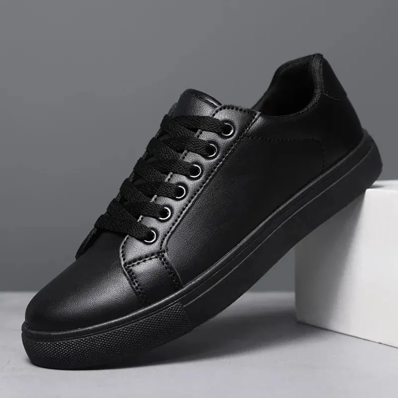 White Black Men Shoes Comfortable Casual Skateboard Shoes Men Solid Leisure Sneakers Lightweight Walking Shoes — image 5