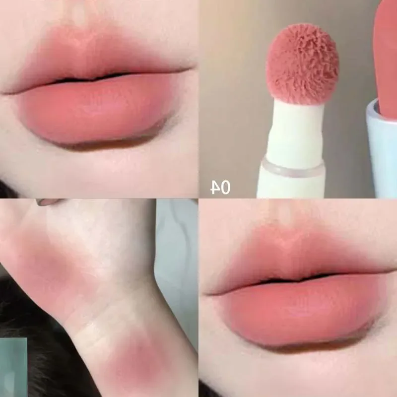 Mousse Velvet Matte Lip Tint Sponge Tip Design Creamy Non-Dry Texture Soft Foggy Finish for Natural Daily Lip Makeup