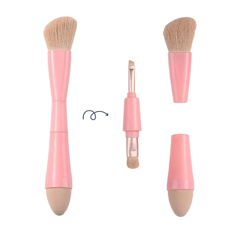 【B】1PC 4 In 1 Travel Portable Multitasker Beauty Tools Makeup Brushes Detachable Makeup Brush Set Make Up Brushes — image 8