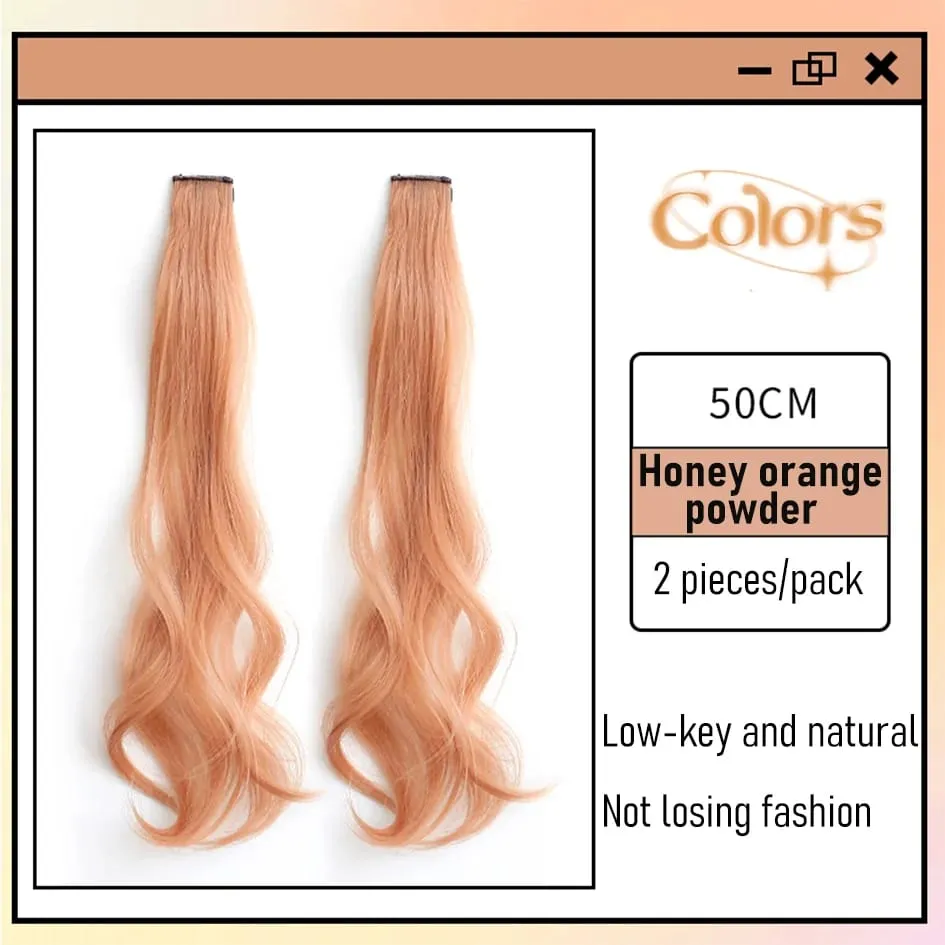 Sintético 2 peças/set 50cm colorido extensões de cabelo encaracolado onda de água rosa/azul/roxo halloween/peruca de natal — image 17