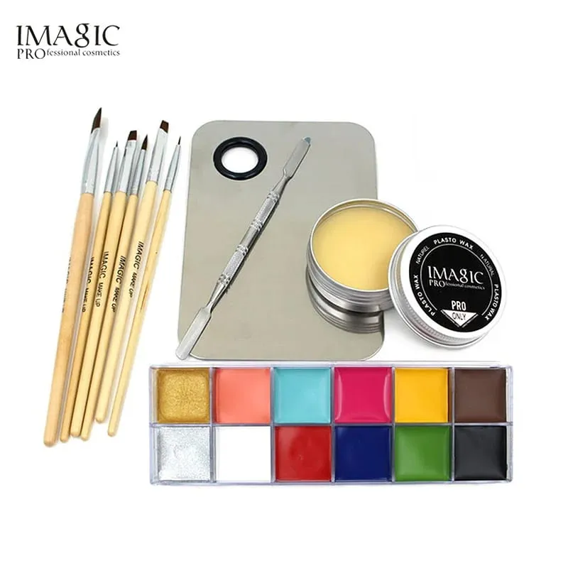 Professional Makeup Cosmetics 1 X12 Colors Body Painting+Skin Wax+professional makeup remover Makeup Set Tools
