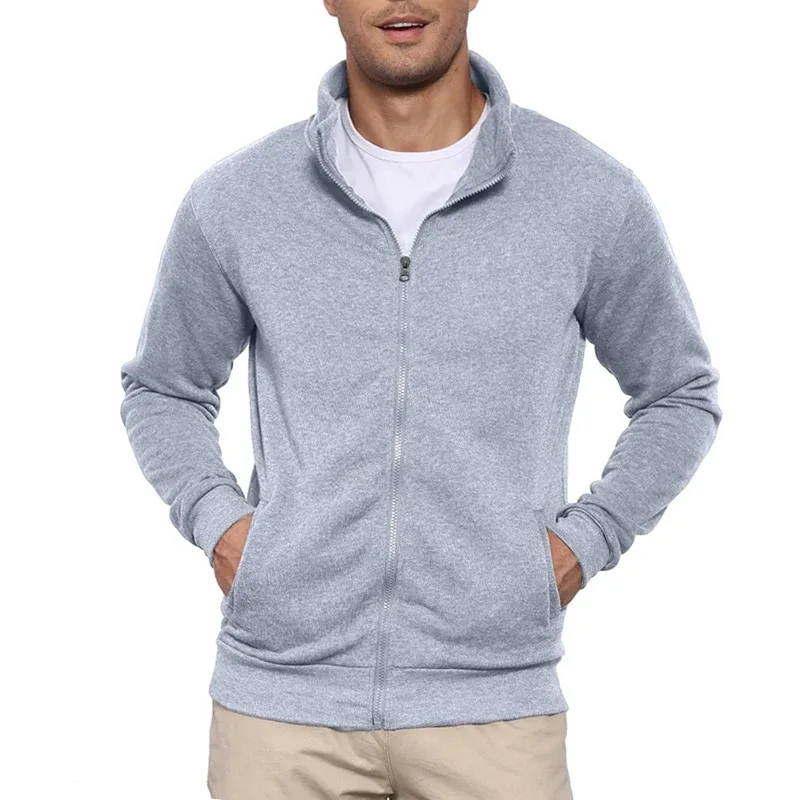 New Men's Sweat Jacket Pullover Hoodie Sweatshirt Man Without Hood with Zip Jacket Outdoor Sport Lightweight Streetwear M-3XL — image 9