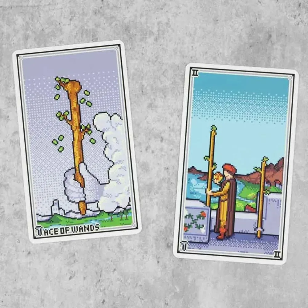 Pixel Tarot 78-Card Deck In English for Art Collection Family Friends Holiday Gift Festival Interesting Board Games Party