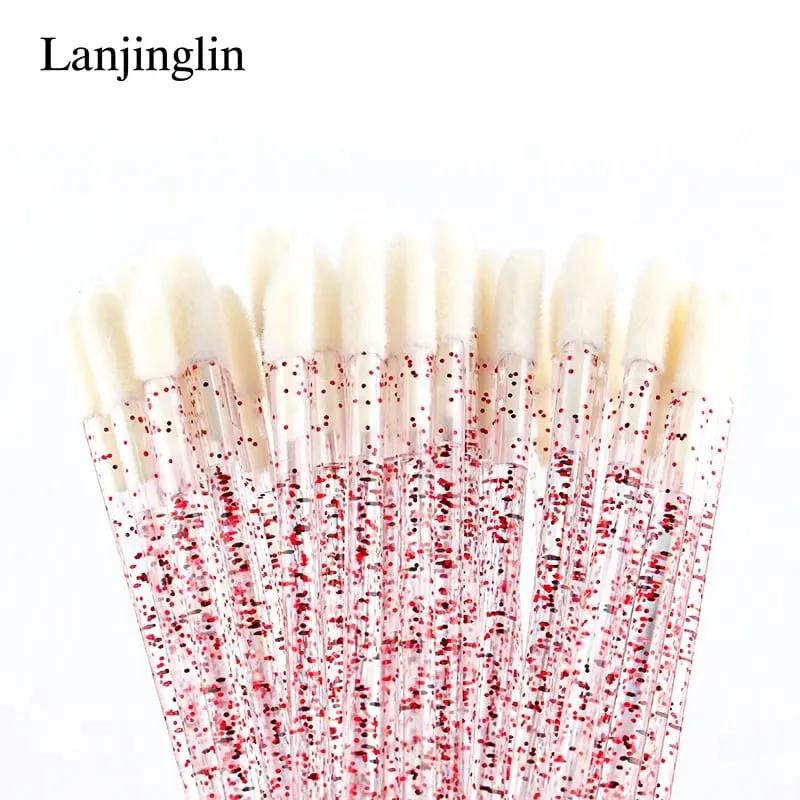 Hot Sale 50 Pcs Crystal Lip Brush Removing Cleaning Mascara Applicator Makeup Lip Brushes for Eyelash Extension Tools maquillaje — image 4