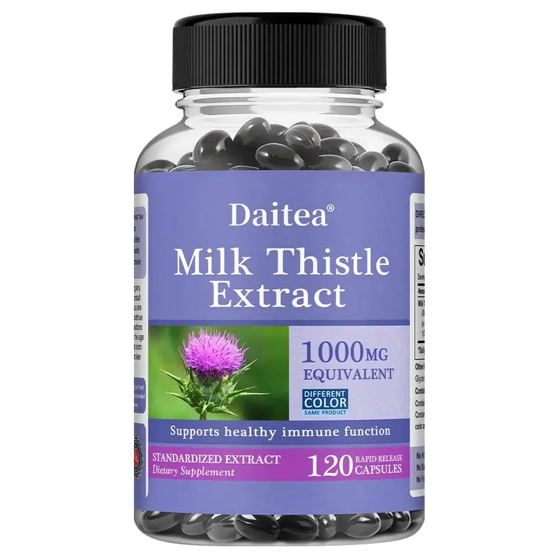 Milk Thistle Capsules - 1000mg for Health Boosts Liver Detox Antioxidants for Skin and Digestive Liver Health