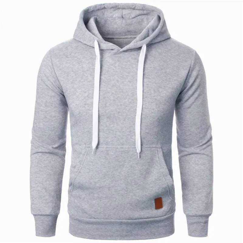 Herren Casual Kapuzenkragen Kordelzug Hoodies Sweatshirts Langarmshirts Outdoor Streetwear Einfarbig Leichter Pullover — image 3