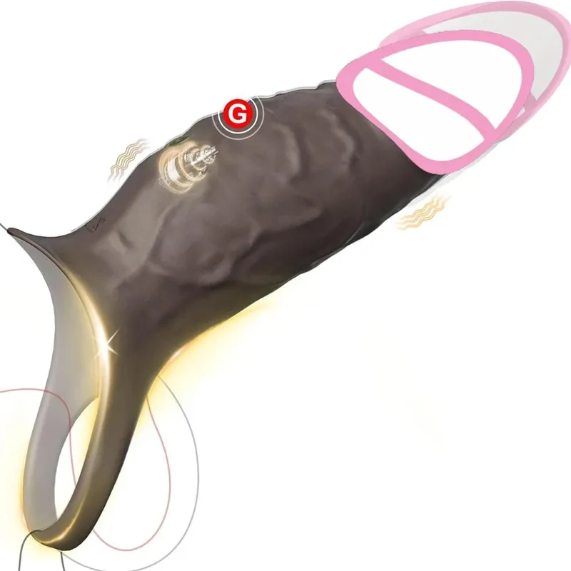 Silicone Condoms For Men Dick Delay Ejaculation Sex Toys Penis Enhancer Extender Reusable Condom Sexmachine Male Maturbator