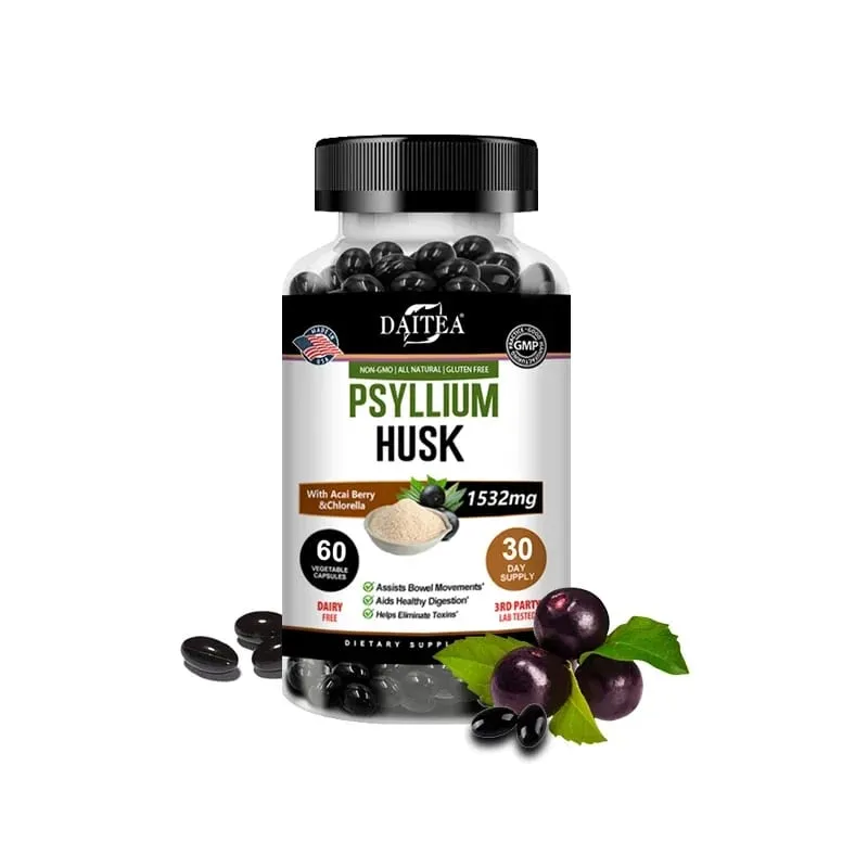 Psyllium Husk Capsules - Improve Constipation Accelerate Metabolism Nutrient Digestion Intestinal Health for Adult Men &Women — image 8