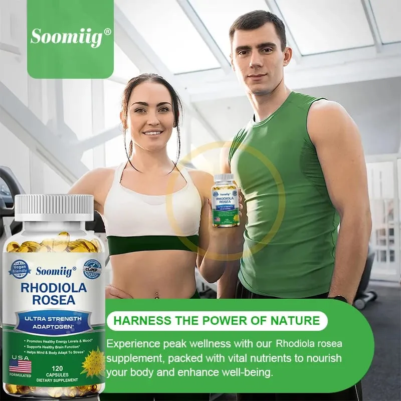 Rhodiola Rosea Capsules - High Strength Rhodiola Rosea Complex Supplement Mood Brain Non-GMO Gluten-Free — image 6