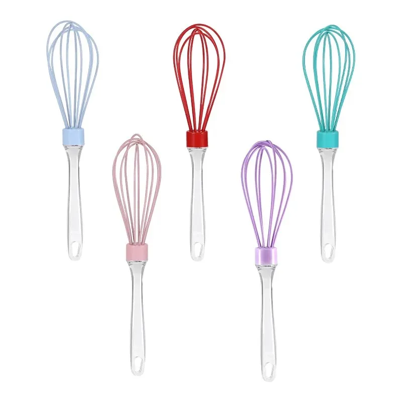 1pc 10-inch manual transparent handle silicone egg beater cake cream mixer egg baking gadget — image 6