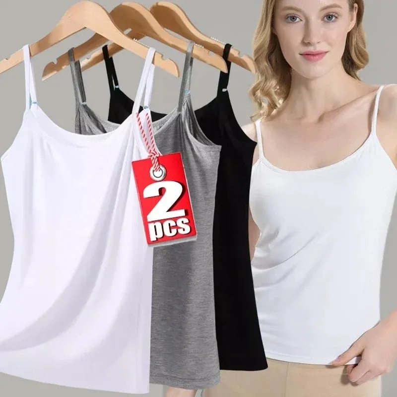 Basic Camisoles Women Crop Tops Sleeveless Shirt Bralette Tops Solid Color Strap Skinny Vest Female Slimming Tanks Bra Underwear — image 2