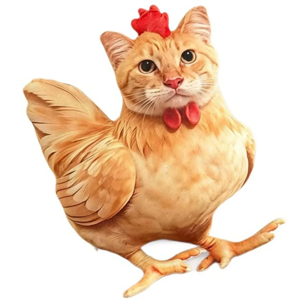 Gato frango engraçado novidade macio travesseiro de pelúcia bonito animal pelúcia sofá almofada 3d laranja malhado gatinho boneca — image 8