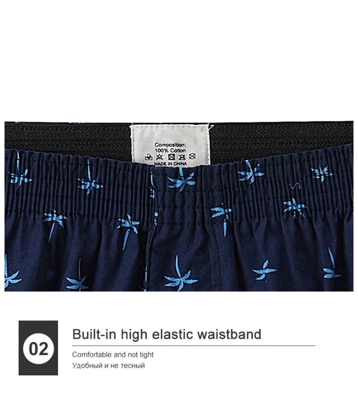 Shorts boxer de algodão masculino, roupa íntima masculina com padrão impresso, shorts estilo universitário, roupa de verão respirável e confortável — image 12